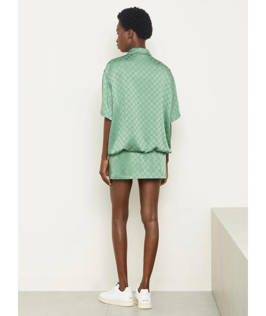 GUCCI Зеленая юбка мини, фото 6