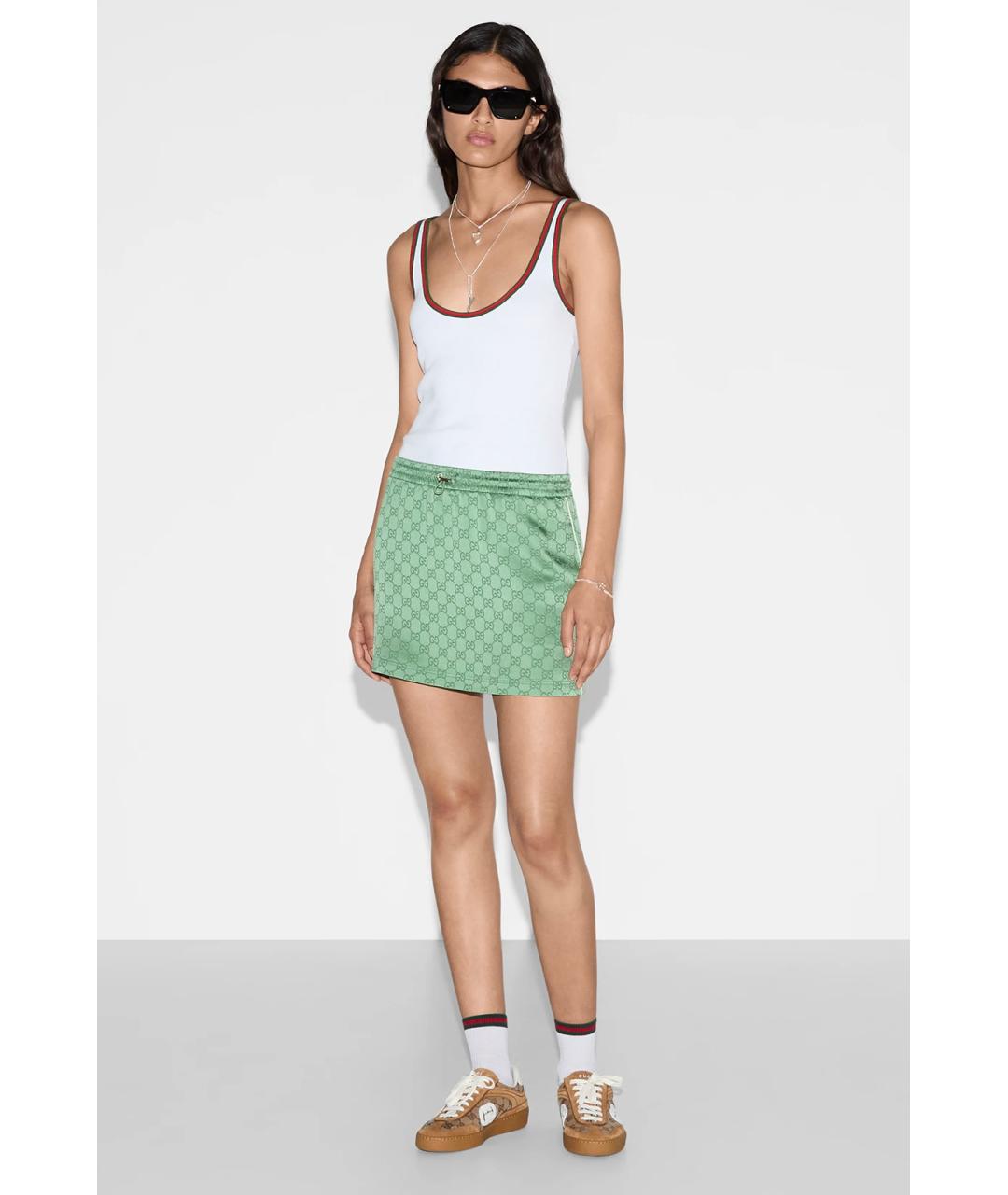 GUCCI Зеленая юбка мини, фото 2