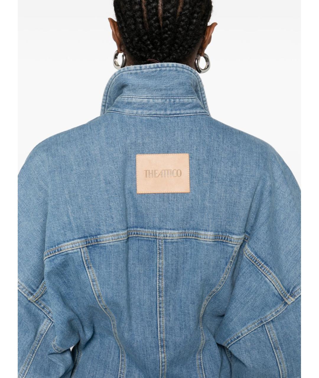 THE ATTICO Синее хлопковое повседневное платье, фото 5