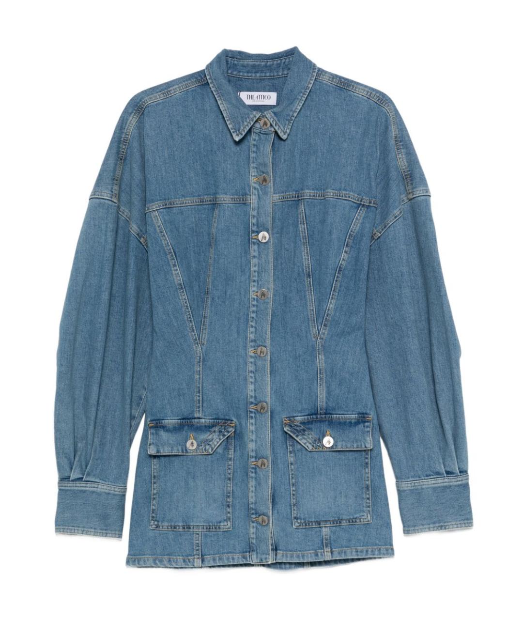 THE ATTICO Синее хлопковое повседневное платье, фото 1