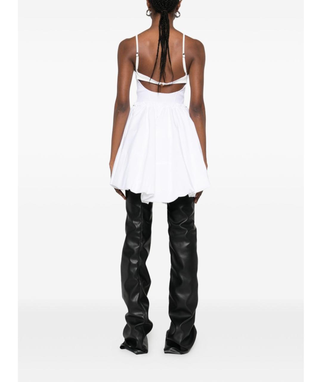 THE ATTICO Белое хлопковое платье, фото 4