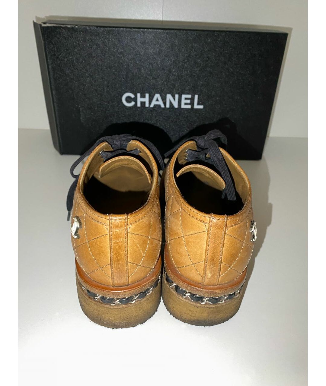 CHANEL PRE-OWNED Коричневые кожаные ботинки, фото 4