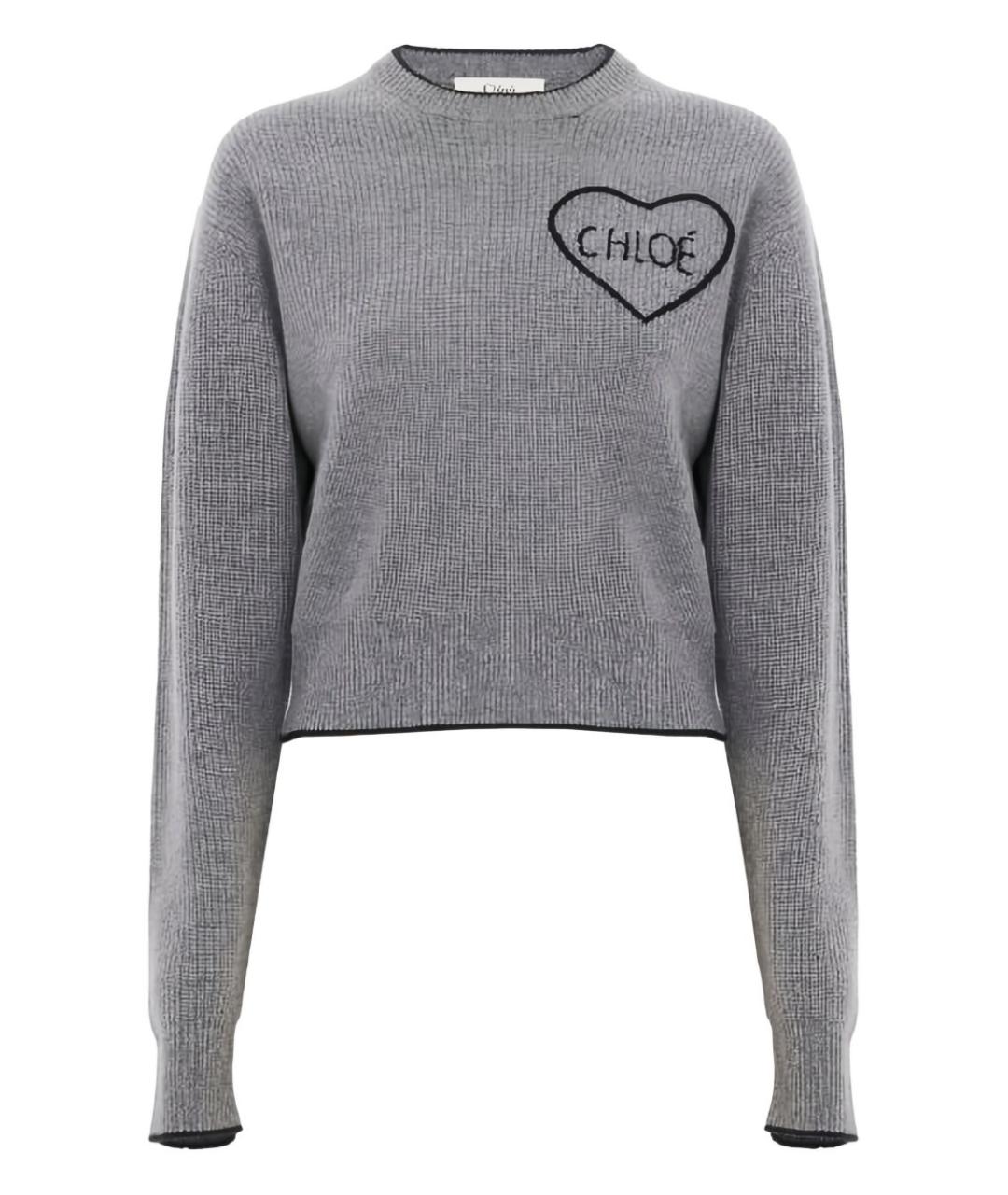 CHLOE Серый шерстяной джемпер / свитер, фото 1
