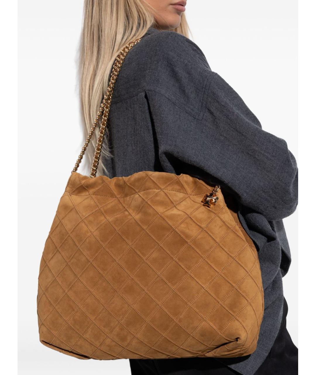 TORY BURCH Коричневая кожаная сумка через плечо, фото 5