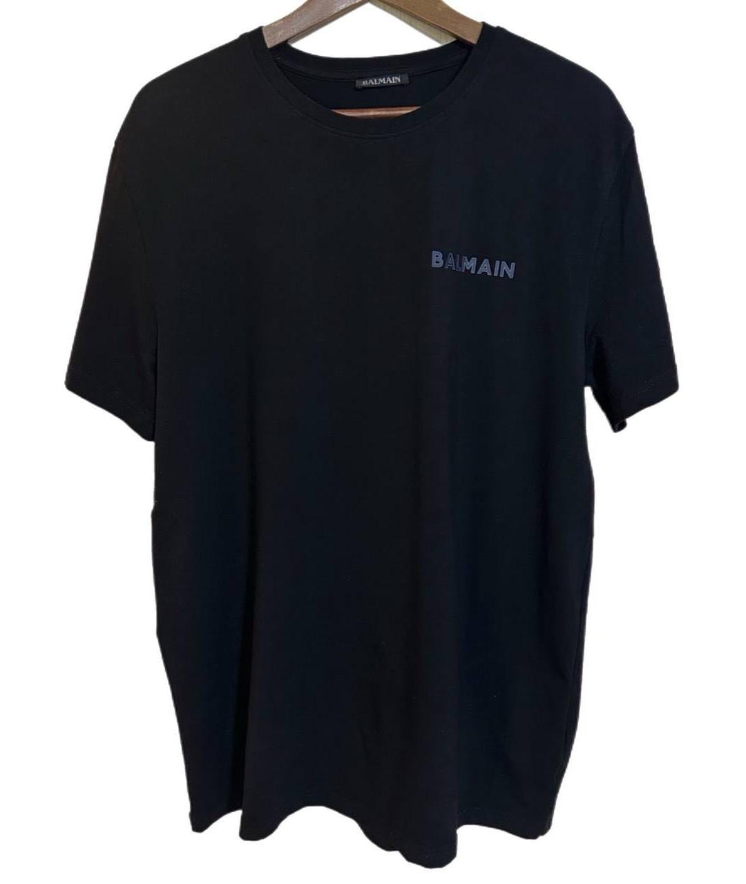 BALMAIN Черная хлопковая футболка, фото 7