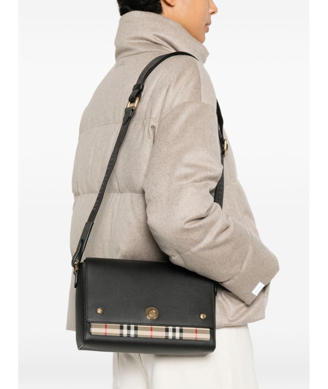 BURBERRY Черная кожаная сумка через плечо, фото 2