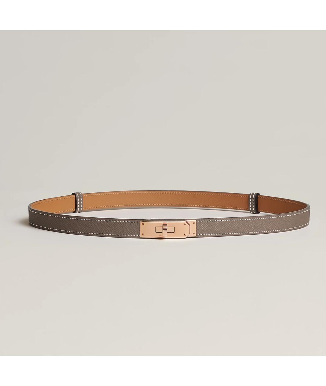 HERMES Серый кожаный ремень, фото 6