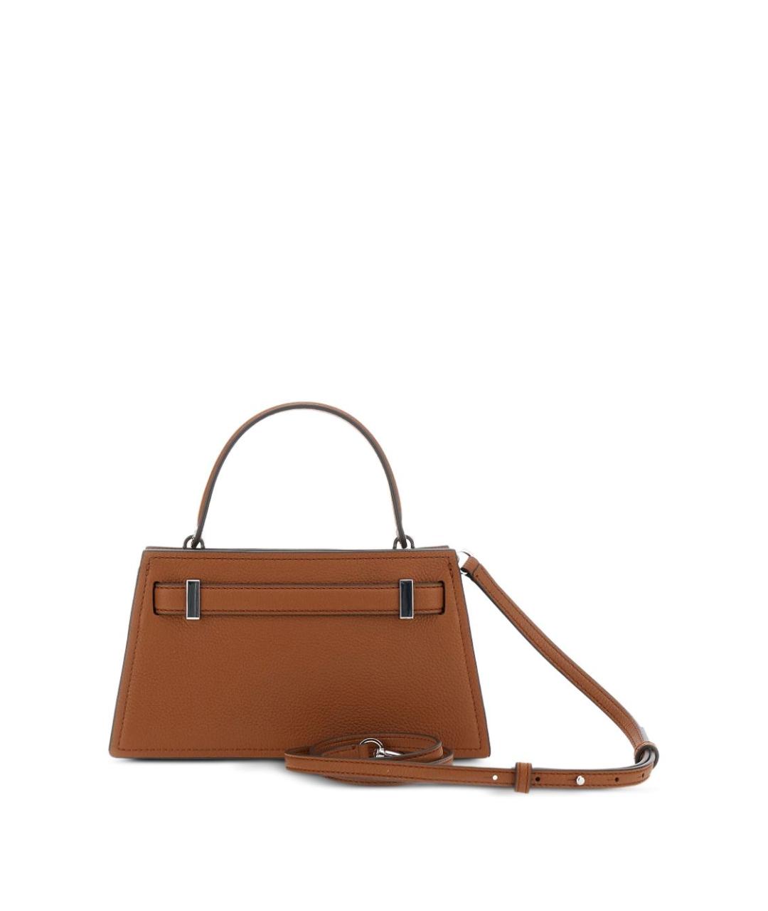 TORY BURCH Коричневая кожаная сумка с короткими ручками, фото 4