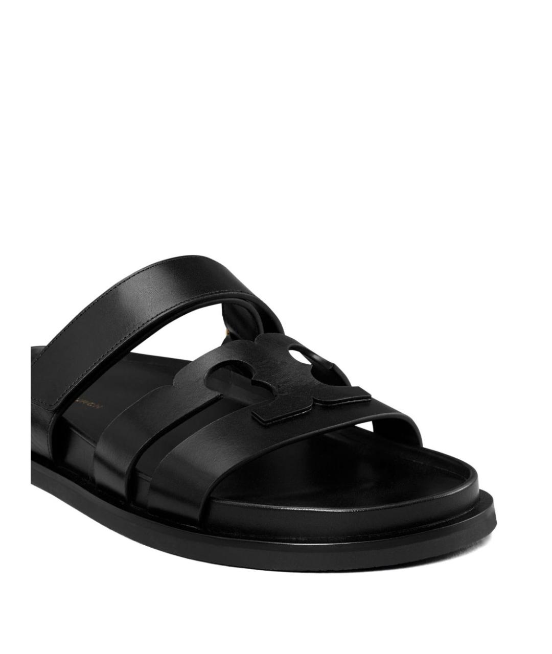 TORY BURCH Черные кожаные сандалии, фото 4
