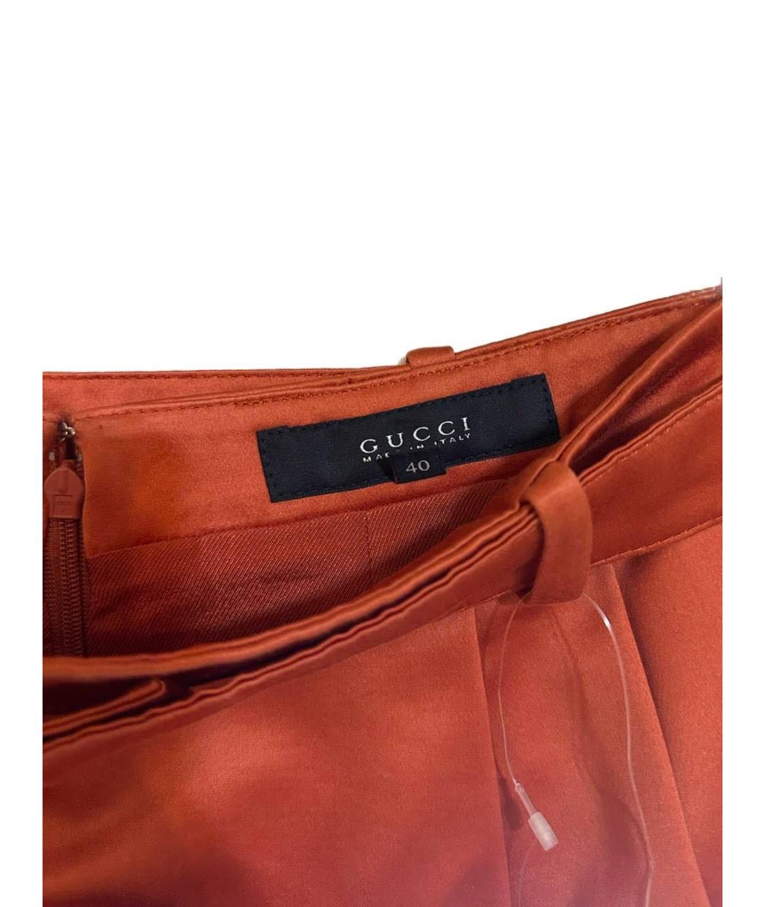 GUCCI Оранжевая хлопковая юбка мини, фото 3