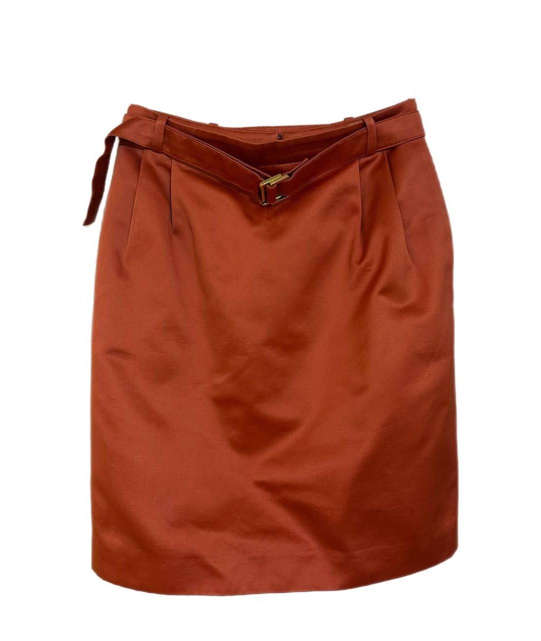 GUCCI Оранжевая хлопковая юбка мини, фото 5