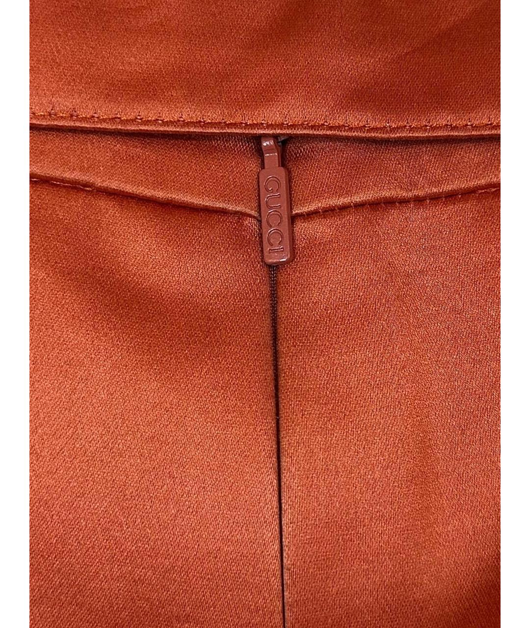 GUCCI Оранжевая хлопковая юбка мини, фото 4