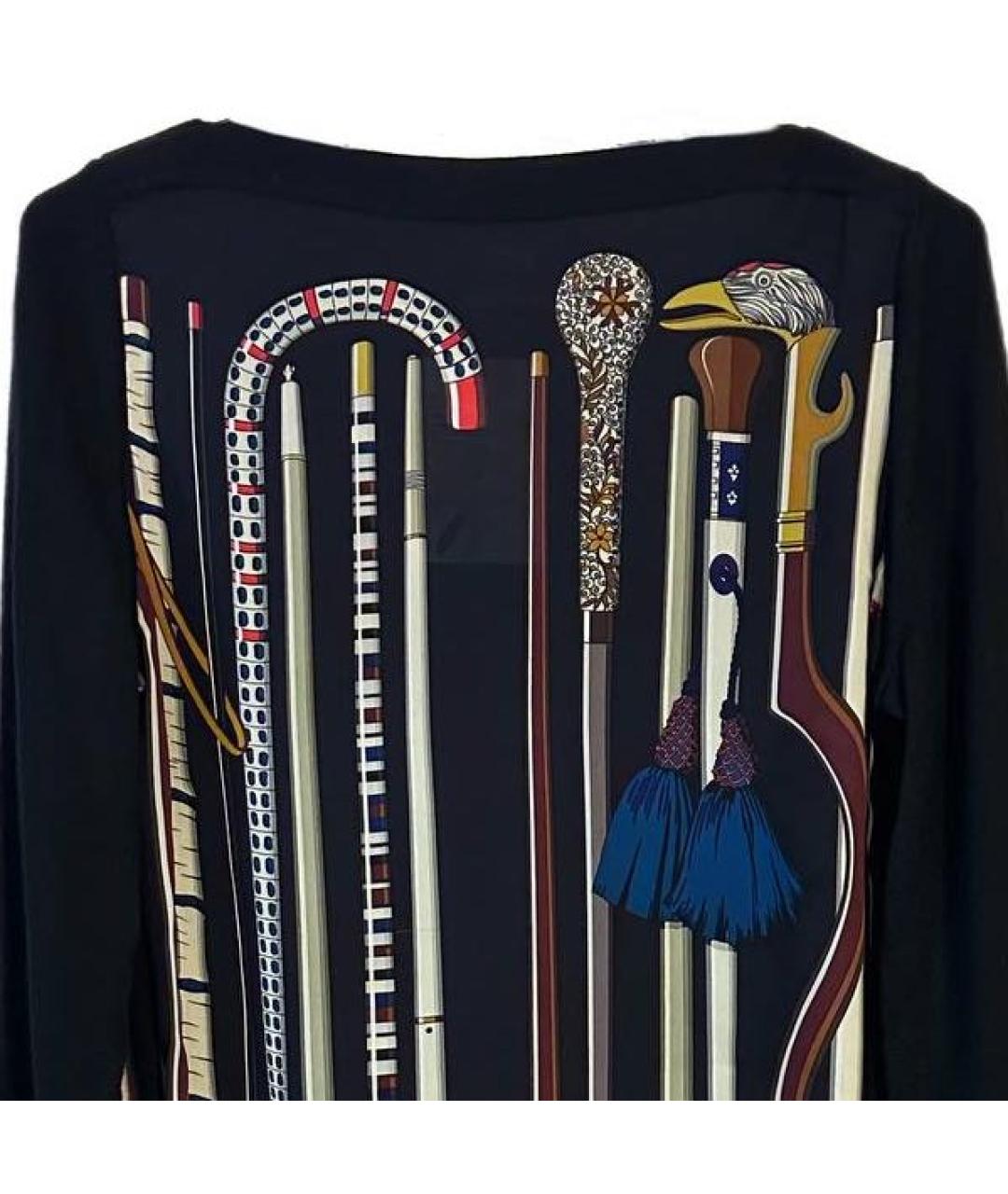 HERMES Черное шелковое повседневное платье, фото 4