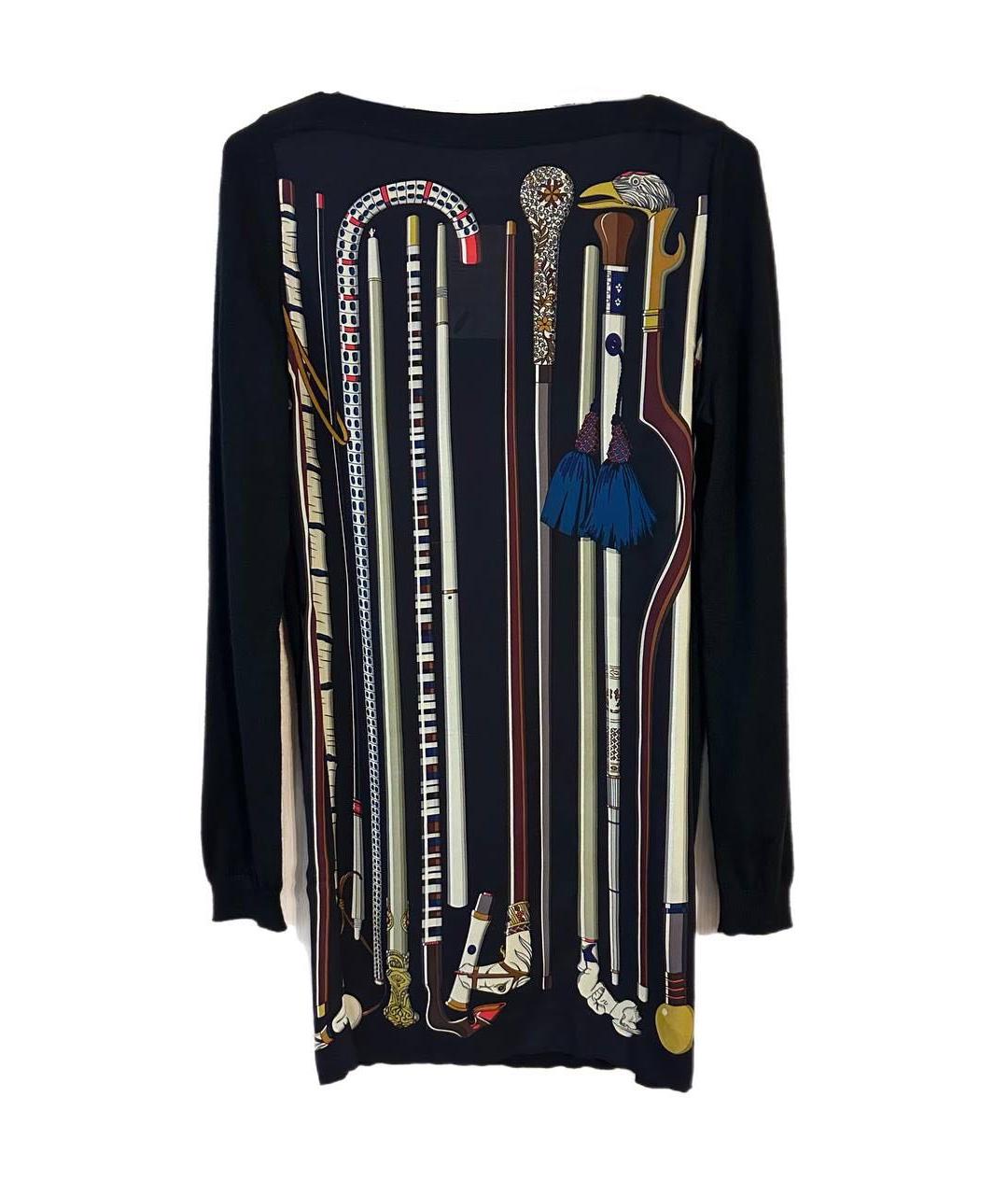 HERMES Черное шелковое повседневное платье, фото 5