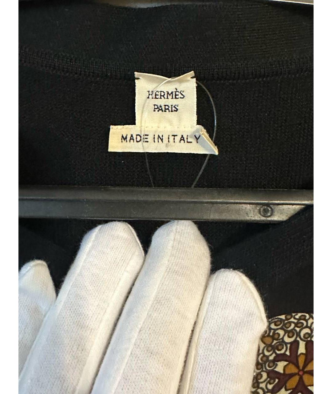 HERMES Черное шелковое повседневное платье, фото 3
