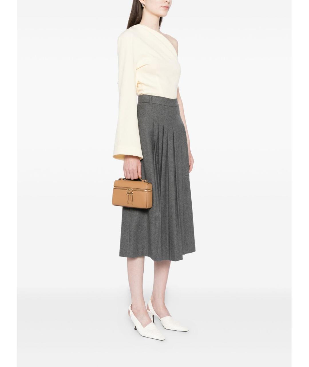 TORY BURCH Бежевая кожаная сумка с короткими ручками, фото 2