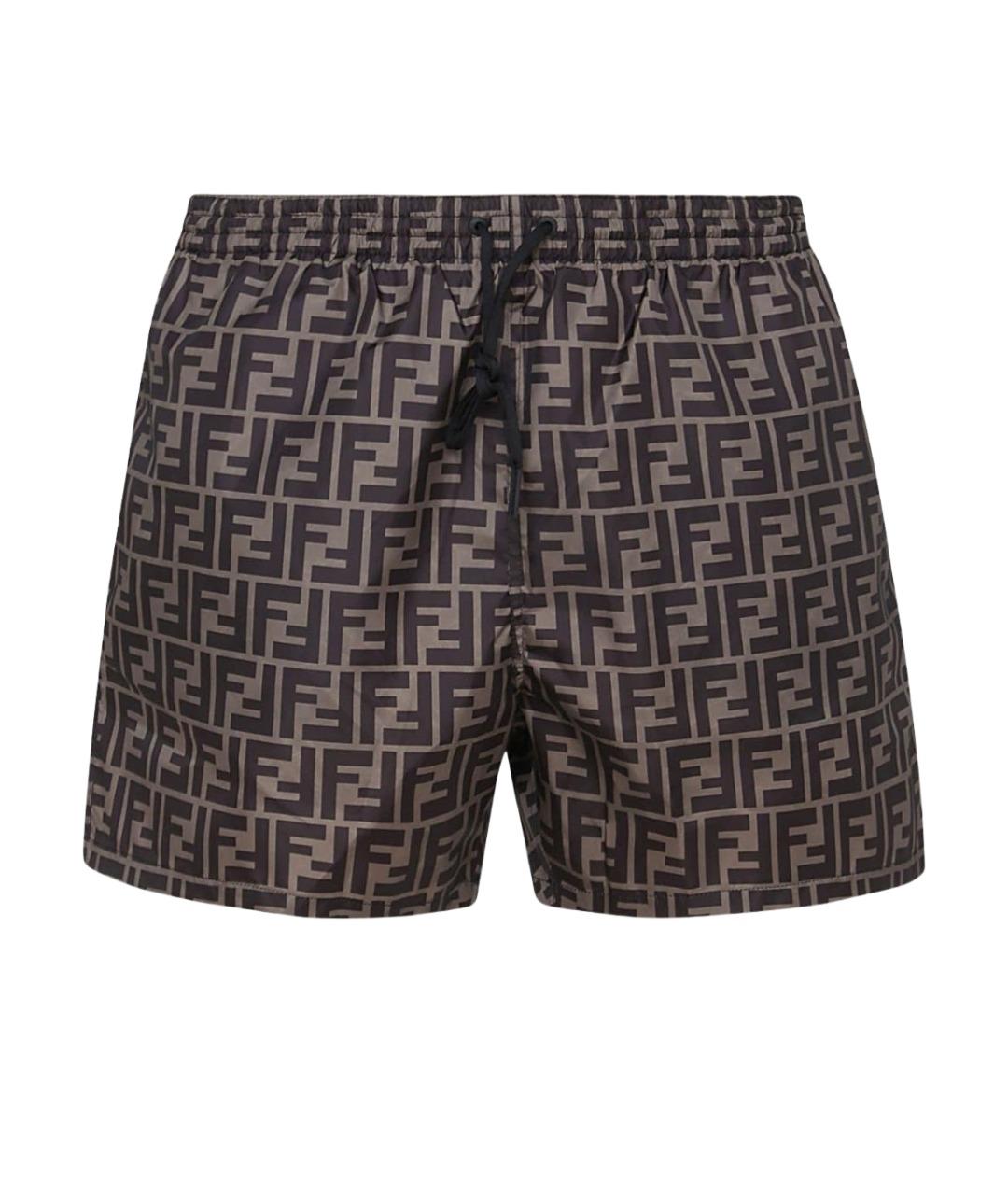 FENDI Коричневые плавки, фото 1