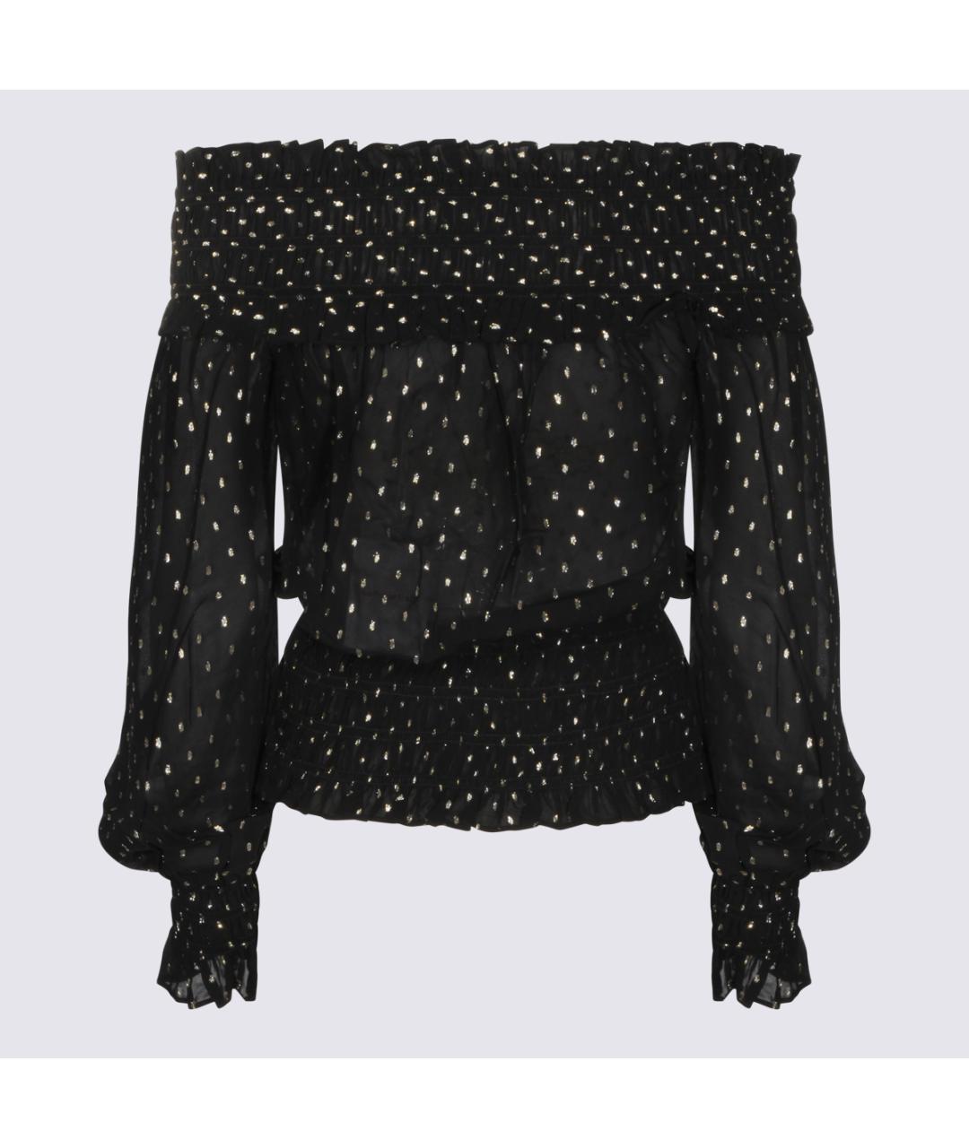 SELF-PORTRAIT Черная вискозная блузы, фото 2