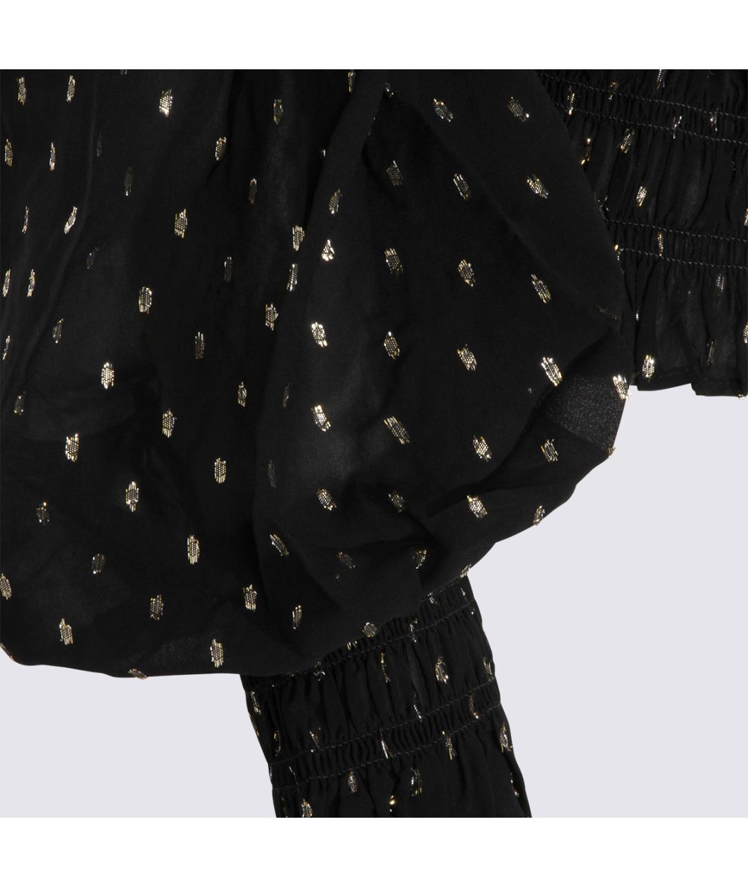 SELF-PORTRAIT Черная вискозная блузы, фото 3