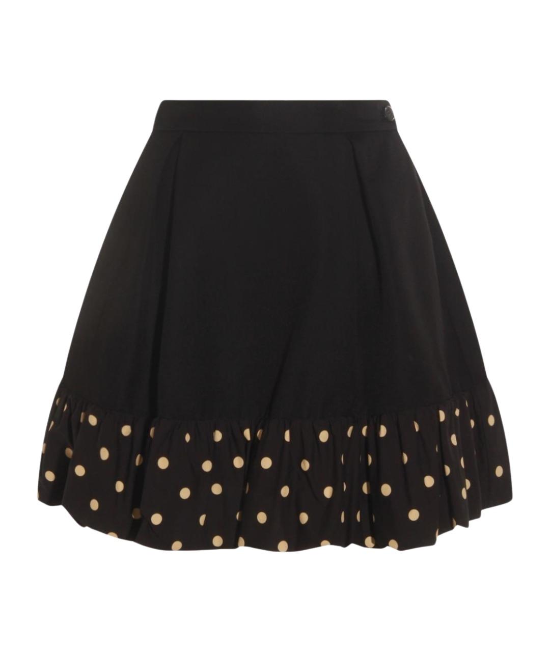 MOSCHINO Черная шерстяная юбка мини, фото 1