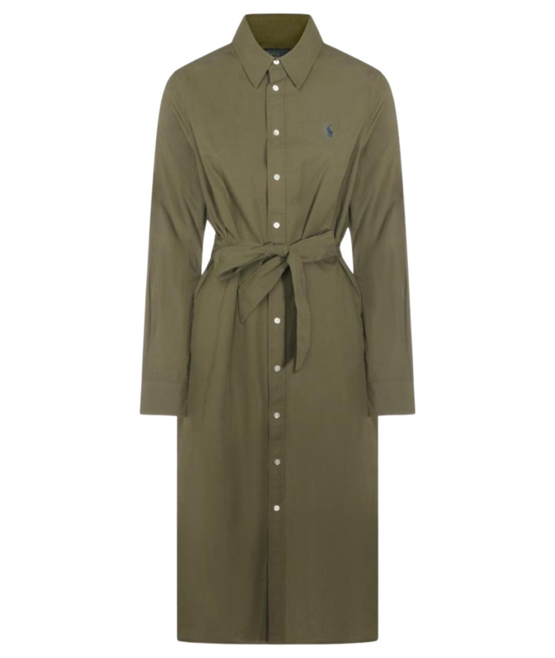 POLO RALPH LAUREN Зеленые хлопковое повседневное платье, фото 1