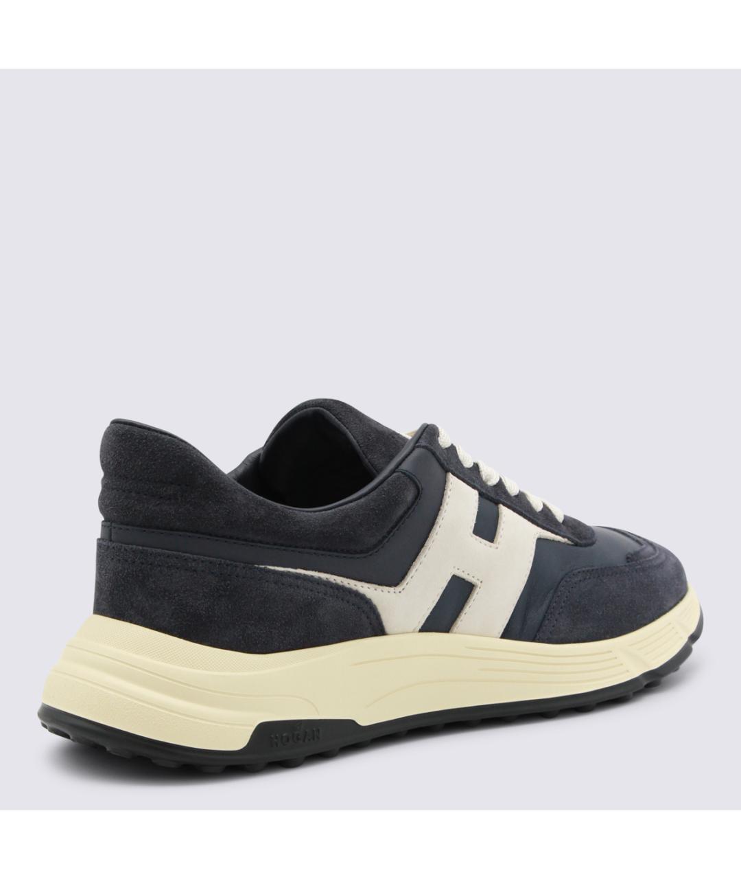 HOGAN Синие кожаные низкие кроссовки / кеды, фото 3