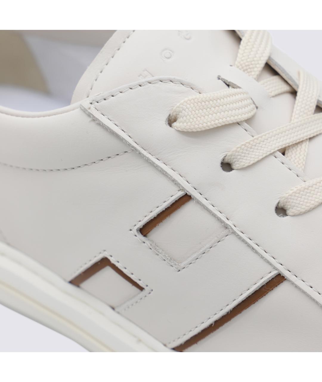 HOGAN Белые кожаные низкие кроссовки / кеды, фото 4