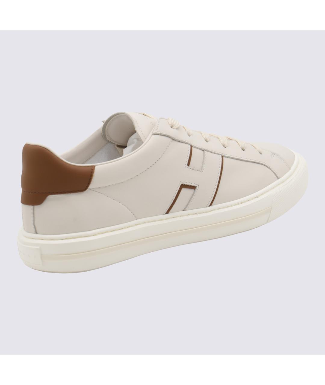 HOGAN Белые кожаные низкие кроссовки / кеды, фото 3