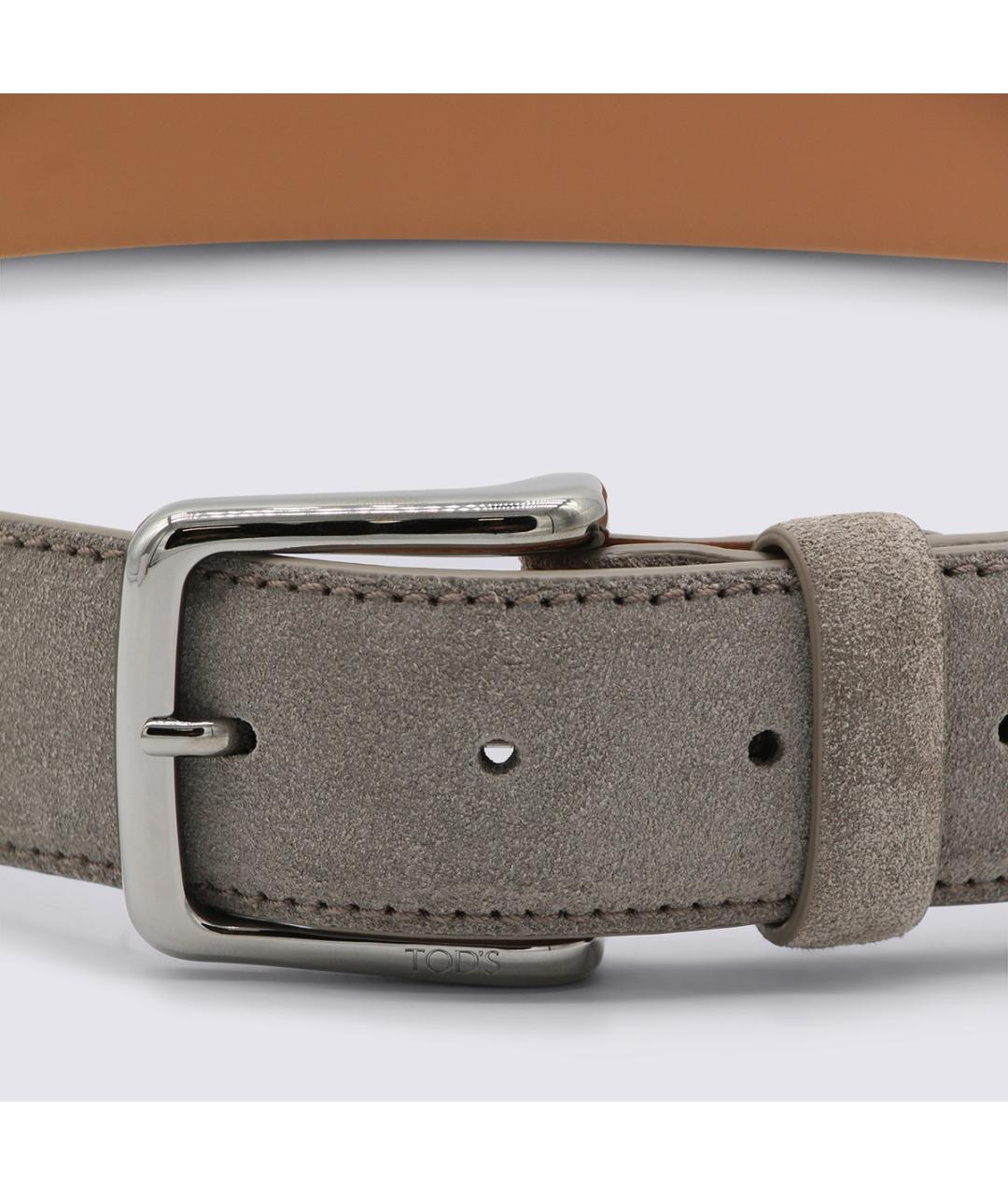 TOD'S Серый замшевый ремень, фото 2