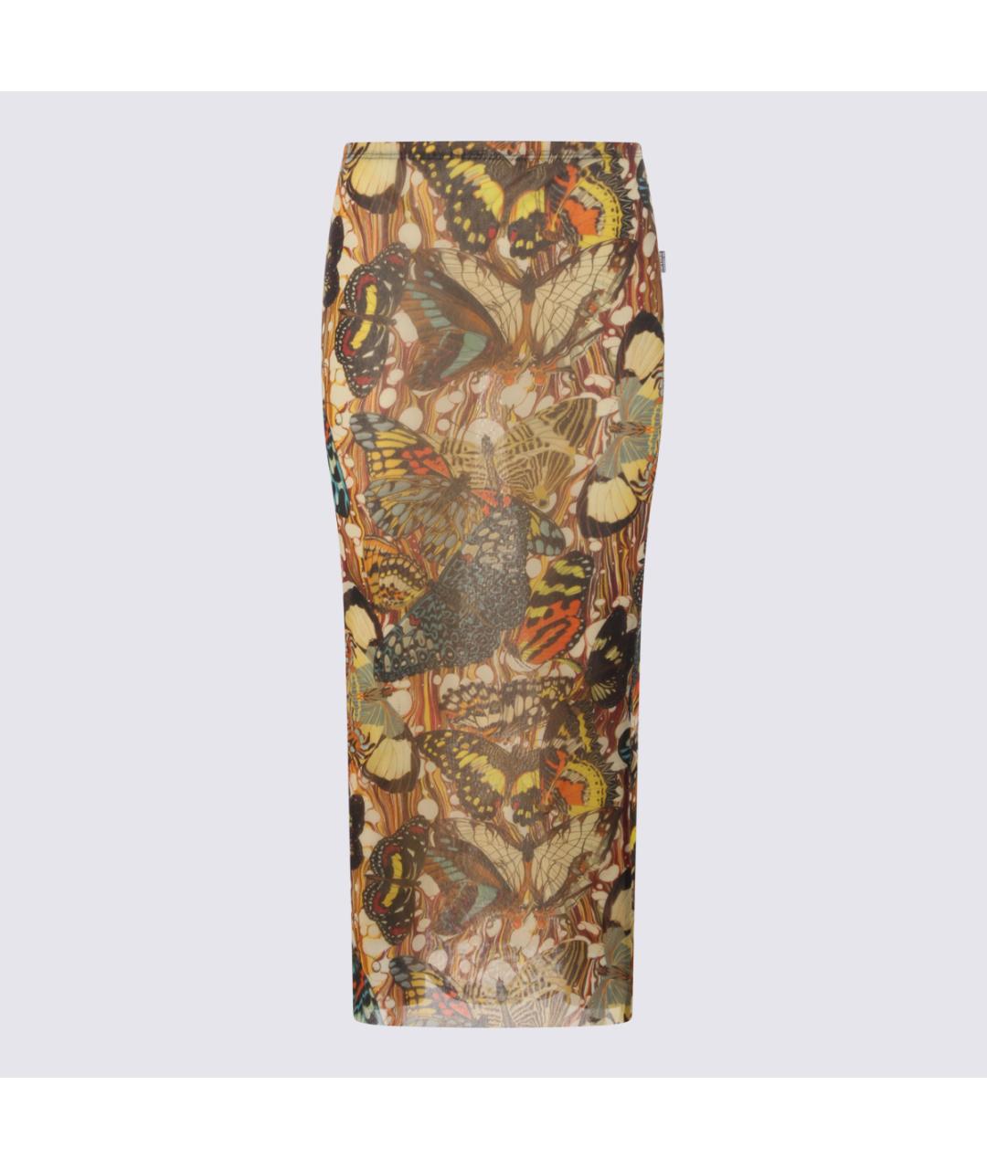 JEAN PAUL GAULTIER Мульти полиамидовая юбка миди, фото 4