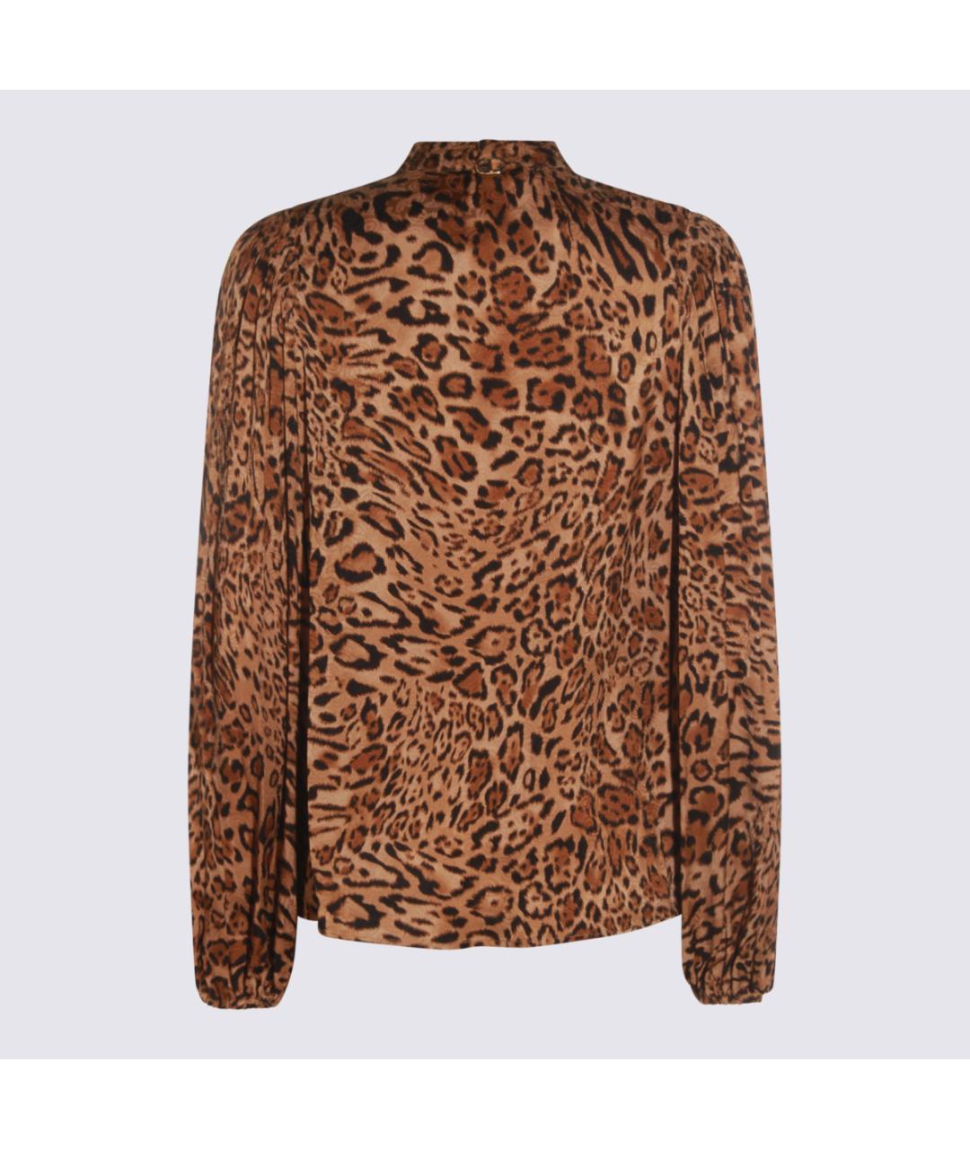 TWIN-SET Коричневая вискозная рубашка, фото 2