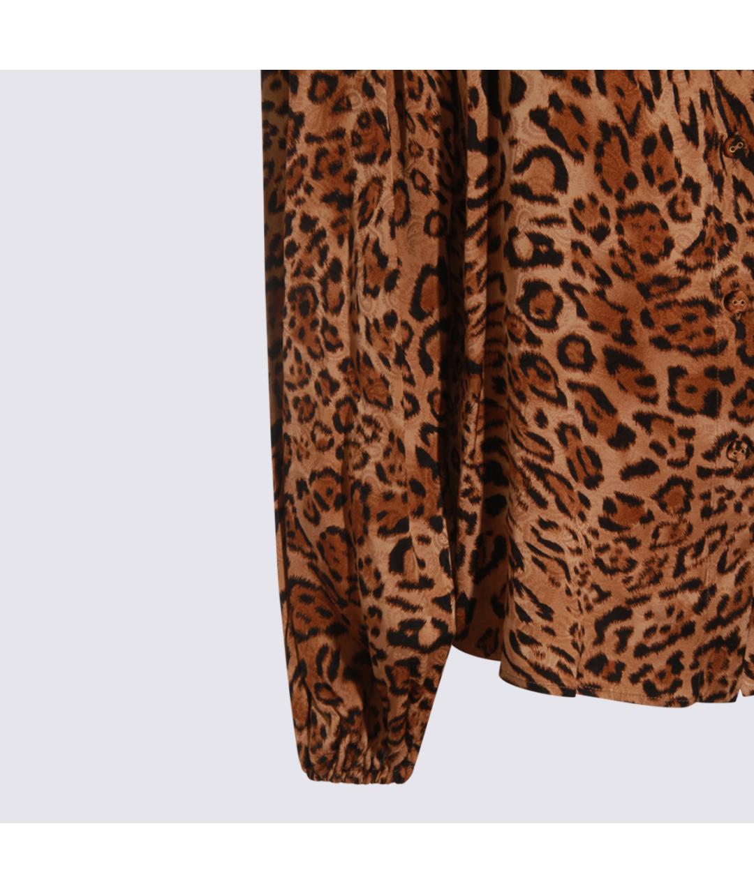 TWIN-SET Коричневая вискозная рубашка, фото 3