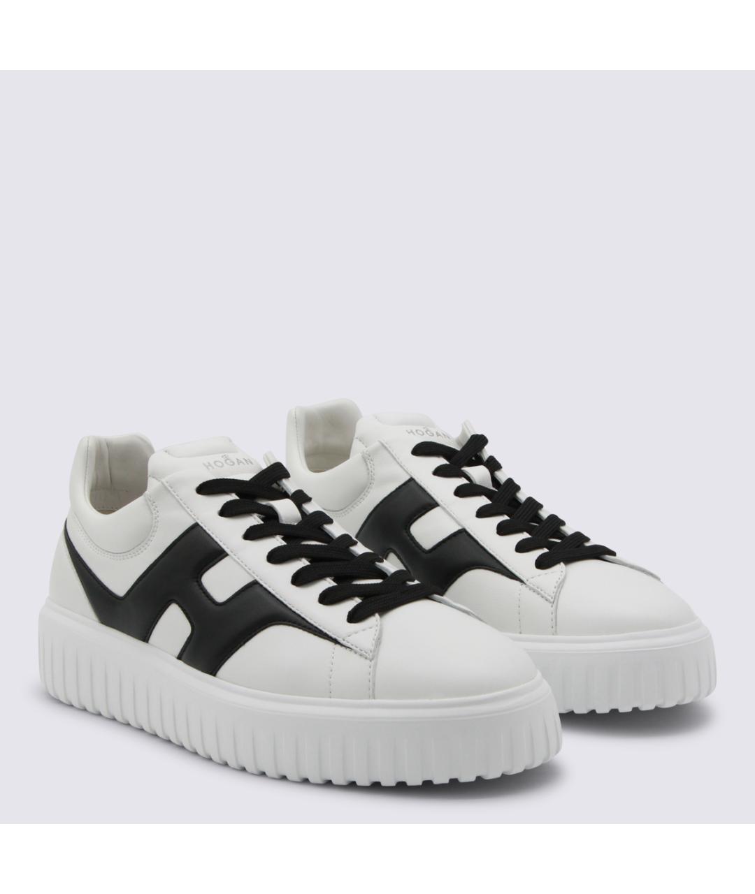 HOGAN Белые кожаные низкие кроссовки / кеды, фото 2