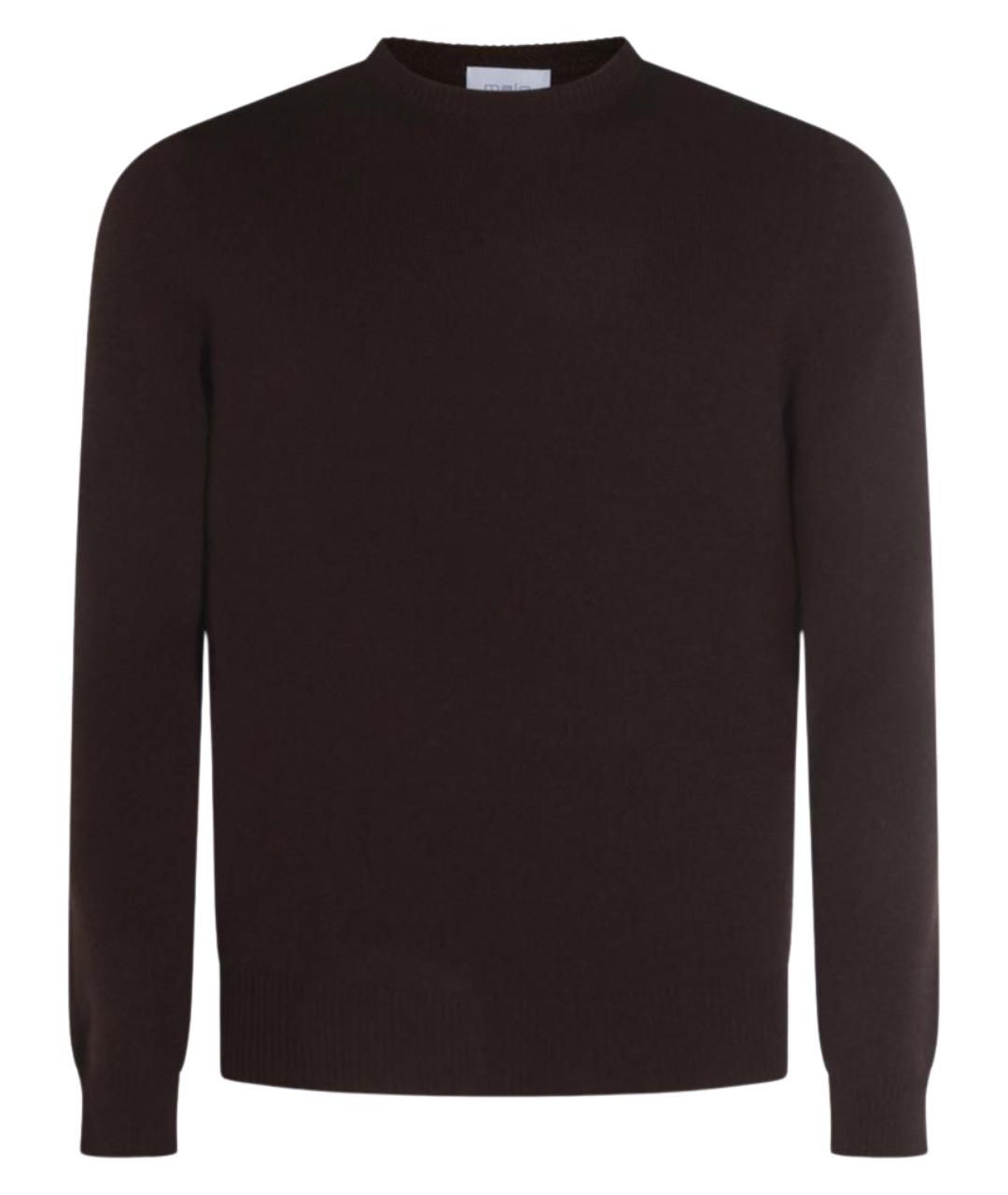 MALO Коричневый шерстяной джемпер / свитер, фото 1
