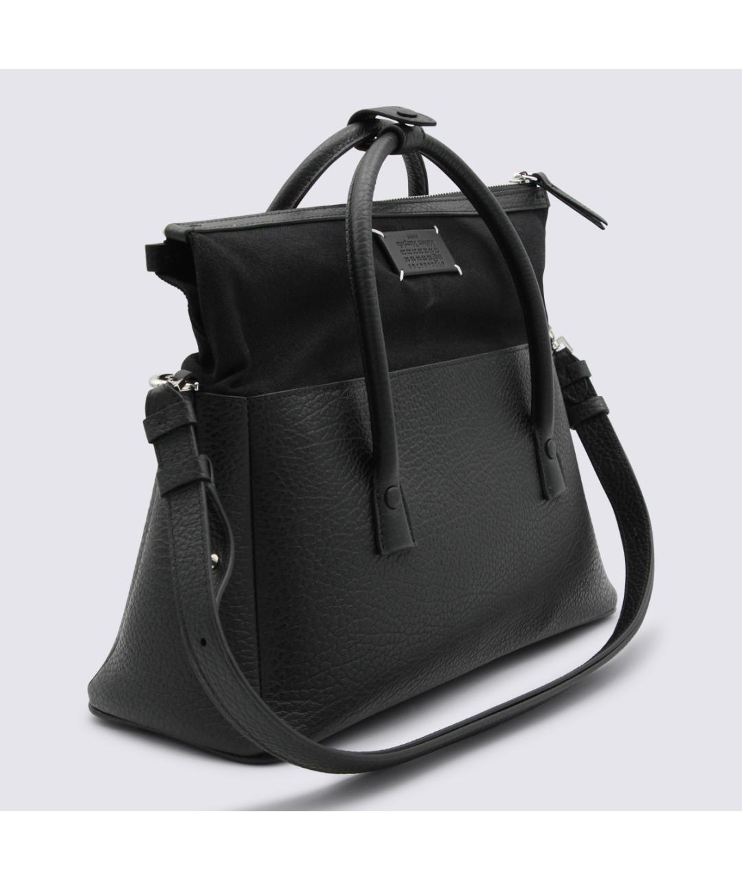 MAISON MARGIELA Черная кожаная сумка через плечо, фото 2