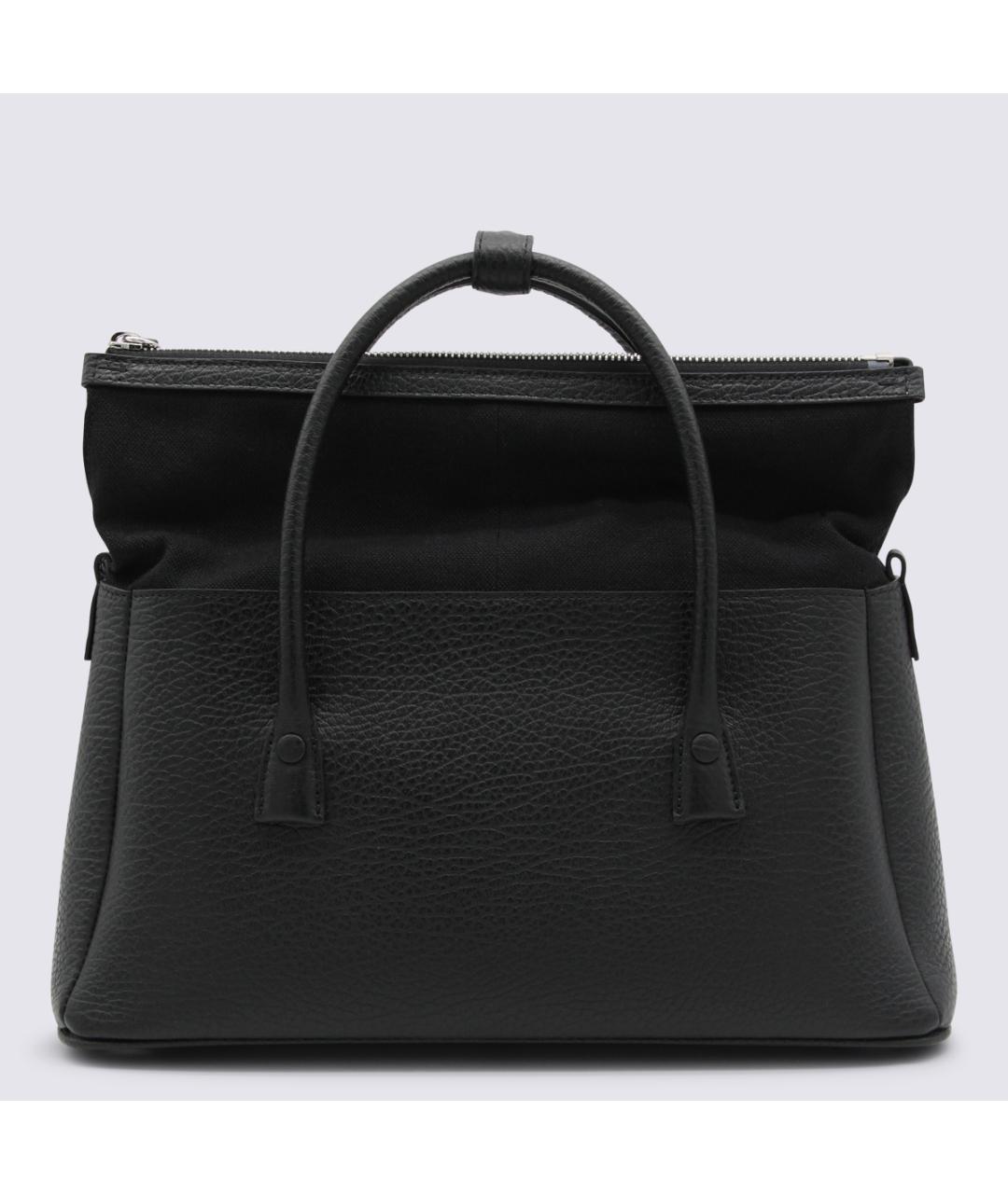 MAISON MARGIELA Черная кожаная сумка через плечо, фото 3