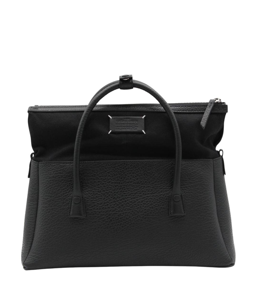 MAISON MARGIELA Черная кожаная сумка через плечо, фото 1