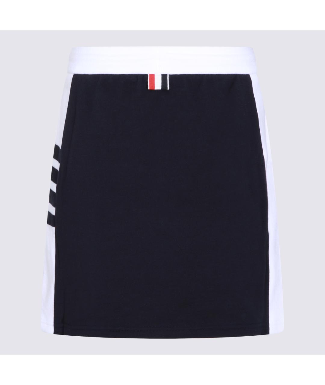 THOM BROWNE Синяя хлопковая юбка мини, фото 1