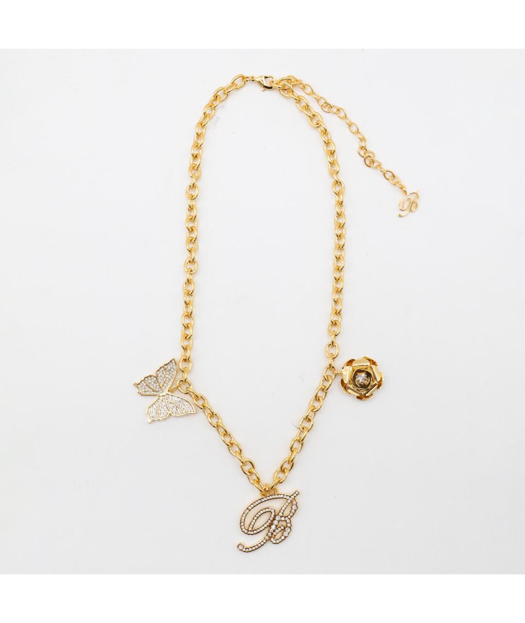 BLUMARINE Золотое латунное колье, фото 5