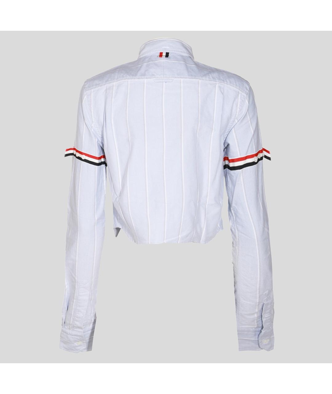 THOM BROWNE Голубая хлопковая рубашка, фото 2