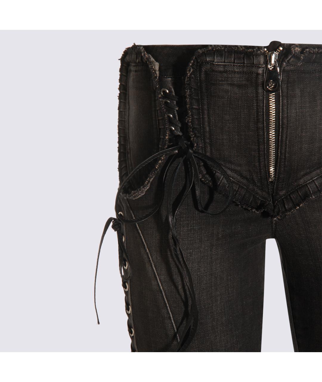 BLUMARINE Черные хлопковые джинсы слим, фото 3