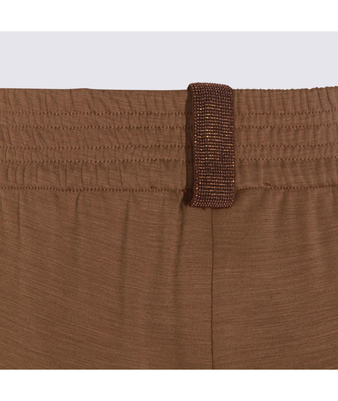 FABIANA FILIPPI Коричневые вискозные прямые брюки, фото 3