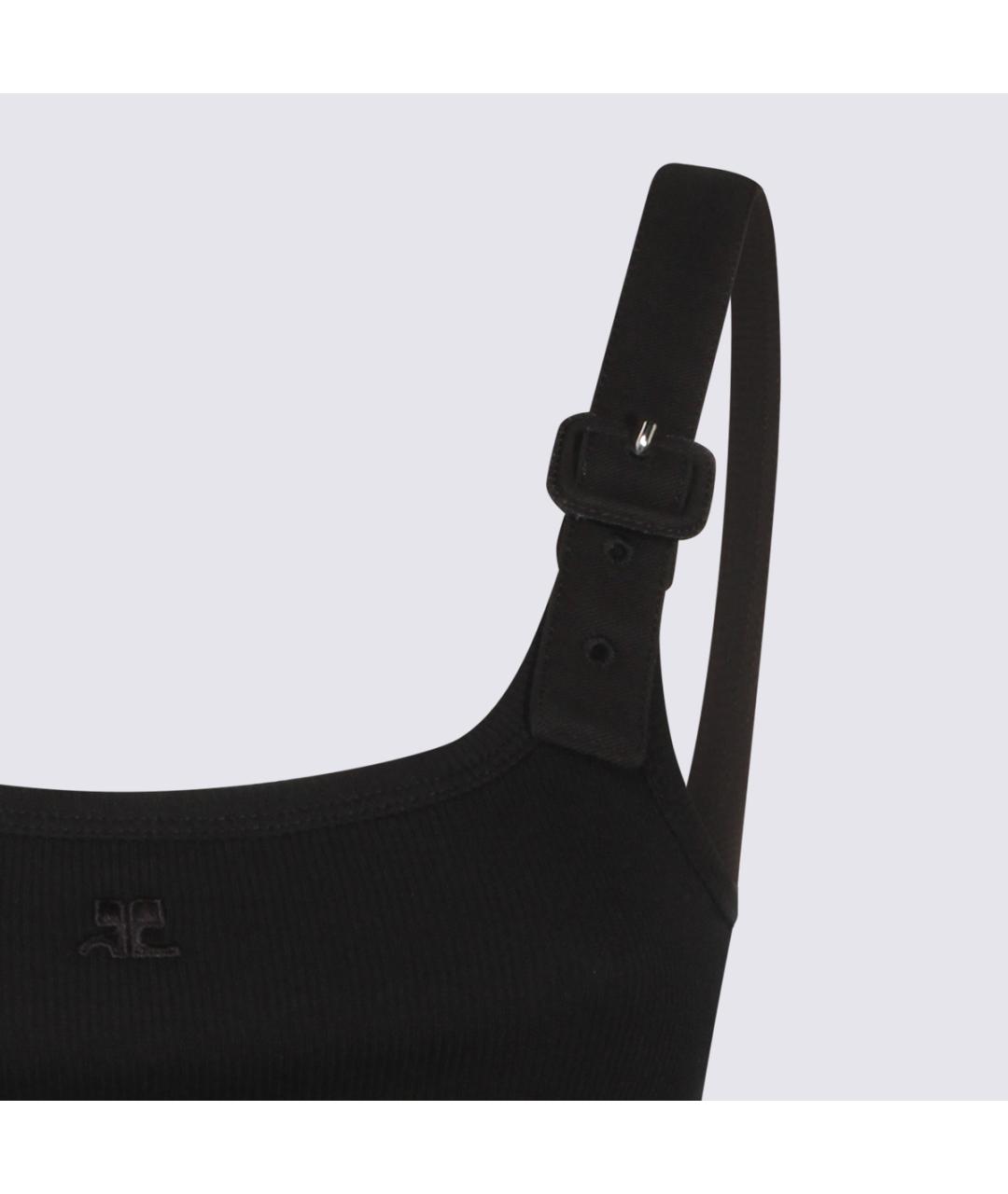 COURREGES Черная хлопковая майка, фото 3