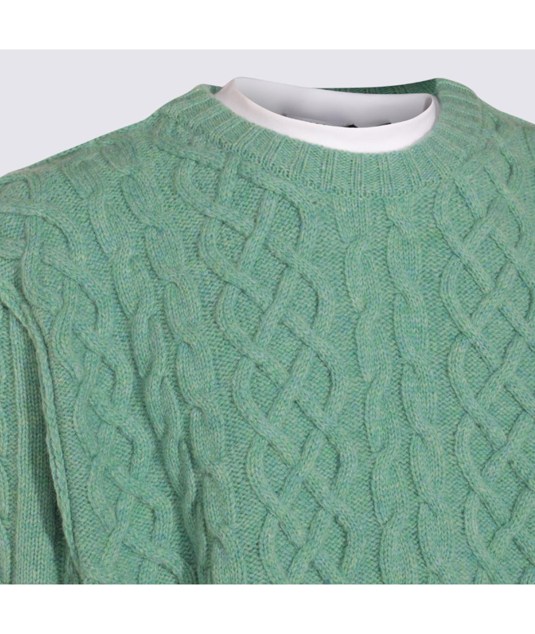 MOSCHINO Зеленый шерстяной джемпер / свитер, фото 4