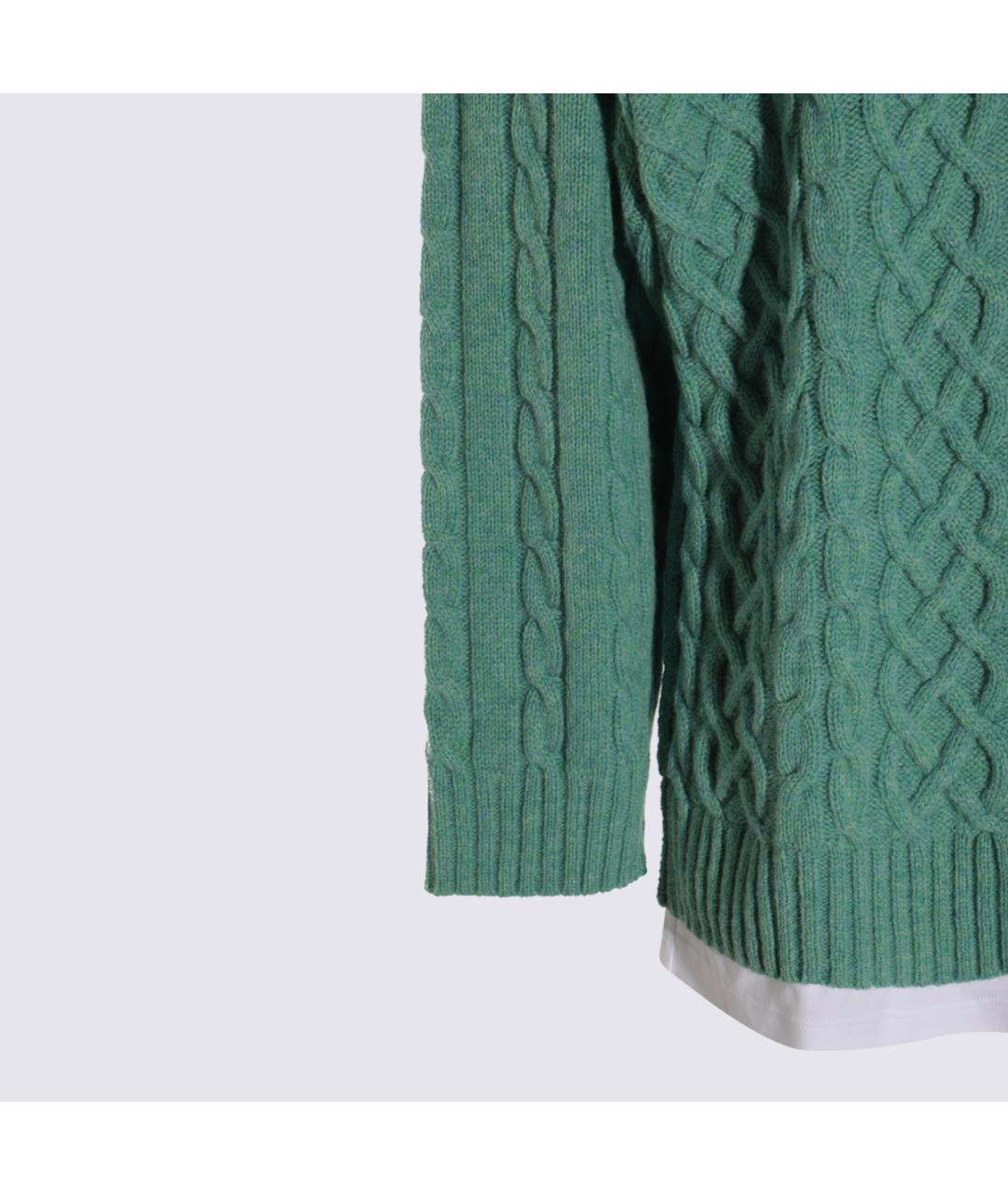 MOSCHINO Зеленый шерстяной джемпер / свитер, фото 3