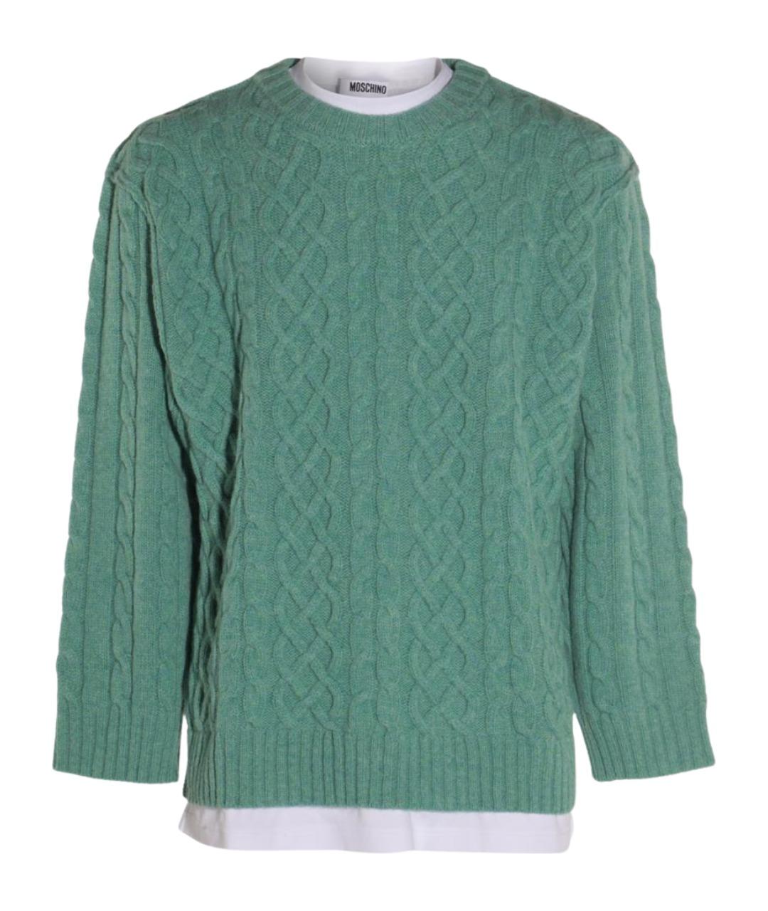MOSCHINO Зеленый шерстяной джемпер / свитер, фото 1