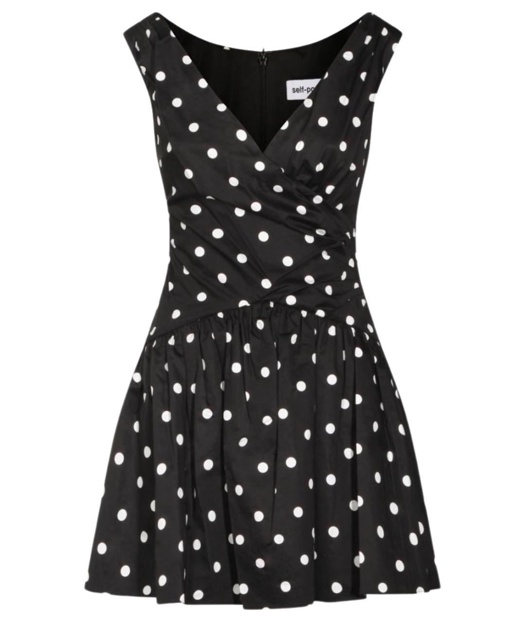 SELF-PORTRAIT Черное хлопковое повседневное платье, фото 1