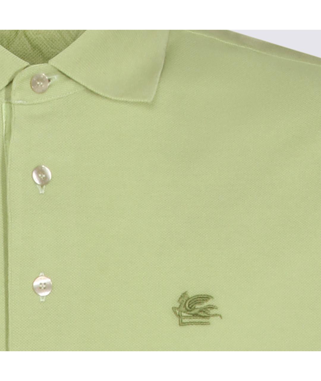 ETRO Зеленые хлопковое поло с коротким рукавом, фото 3