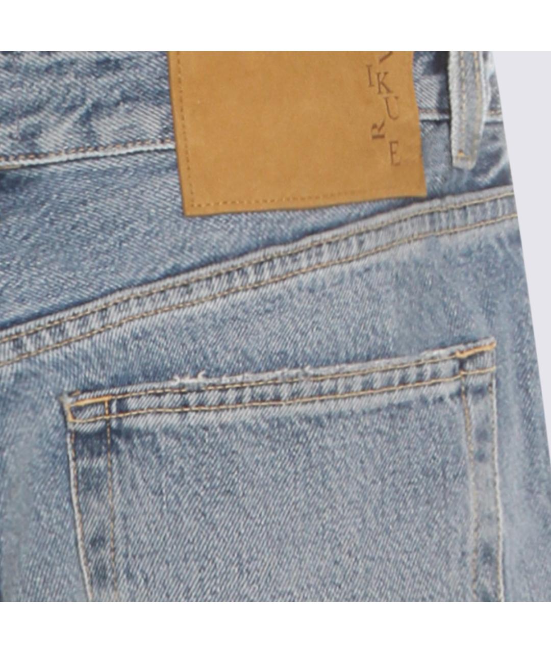 HAIKURE Синие хлопковые прямые джинсы, фото 4