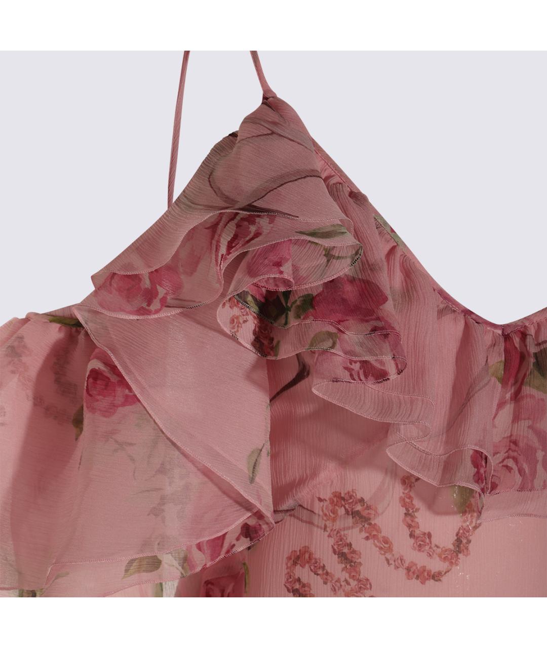 BLUMARINE Розовое шелковое коктейльное платье, фото 3